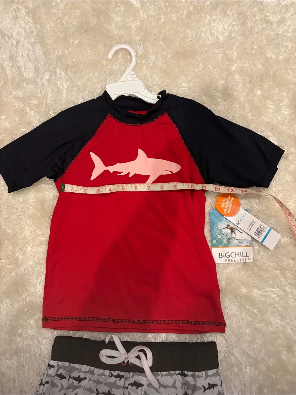 Big Chill Red & Black Shark Rashguard Swim Set - Picture 3 of 5